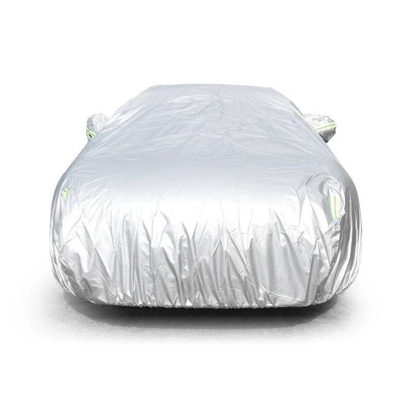 Car Cover Outdoor Protection Full Exterior Snow Cover Sunshade Dustproof Universal for Hatchback Sedan SUV - Delicate Leather