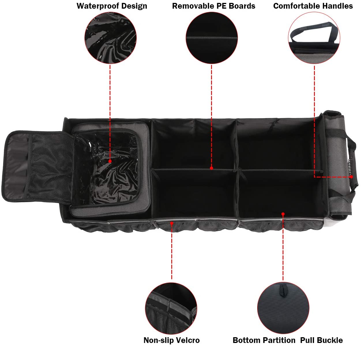 Heavy Duty Multi-Purpose Portable Insulation Cooler Bag - Collapsible Cargo Storage Box Car Trunk Organizer