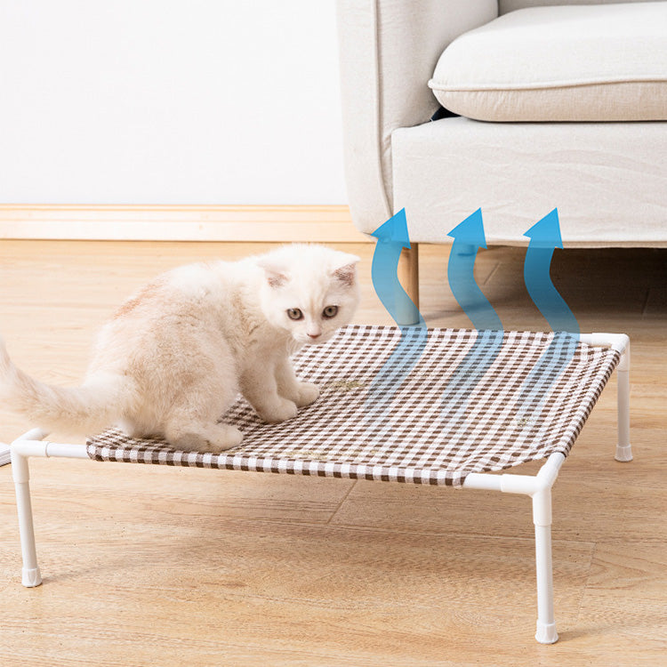 Detachable Cat Hammock Bed - Metal Frame, Cooling Bed for Cats and Small Dogs - Delicate Leather