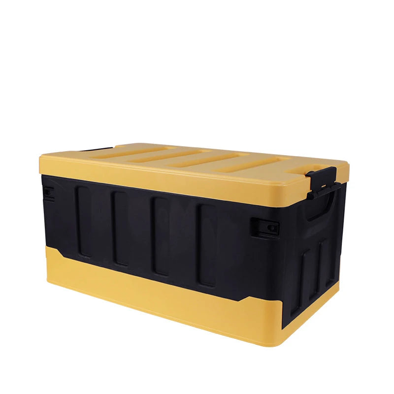 Delicate Leather Foldable Trunk Organizer with Durable Yellow-Brown PP Material and Hard Backseat Protection - Delicate Leather