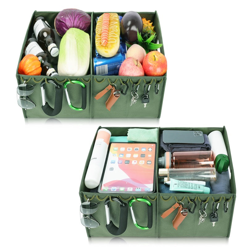 Heavy Duty Foldable Car Accessories Cargo Storage Container - Multi-Purpose Car Trunk Organizer - 1 Pack - Delicate Leather