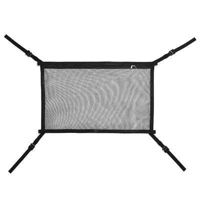 Car Roof Net Storage Bag - Adjustable Double-Layer Zipper Mesh Car Ceiling Cargo Net Pocket for Long Trips - Delicate Leather