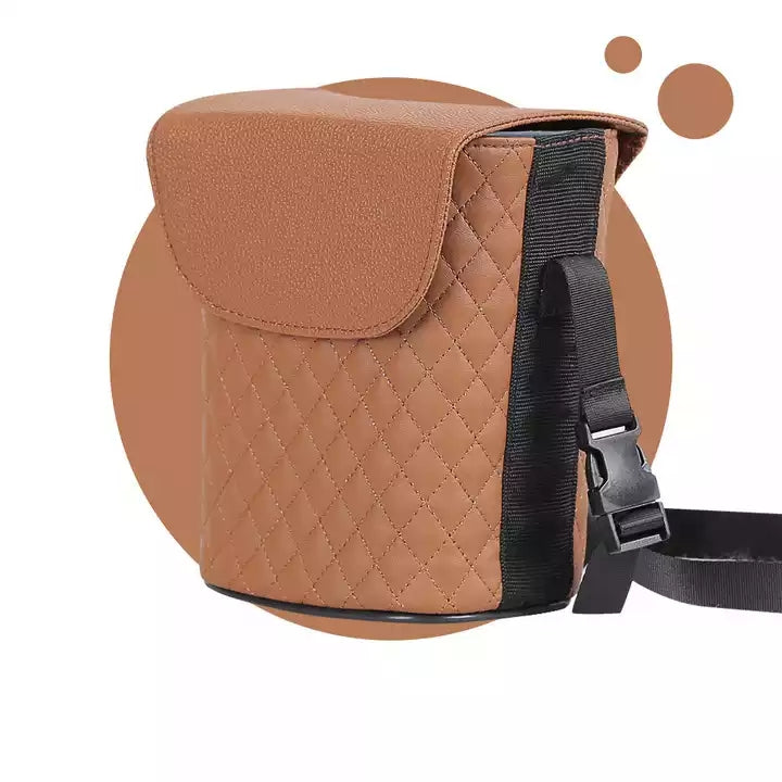 Multifunction PU Leather Seat Back Hanging Storage Bag Box Bucket - Large Capacity Waterproof Car Trash Can and Storage Box - Delicate Leather