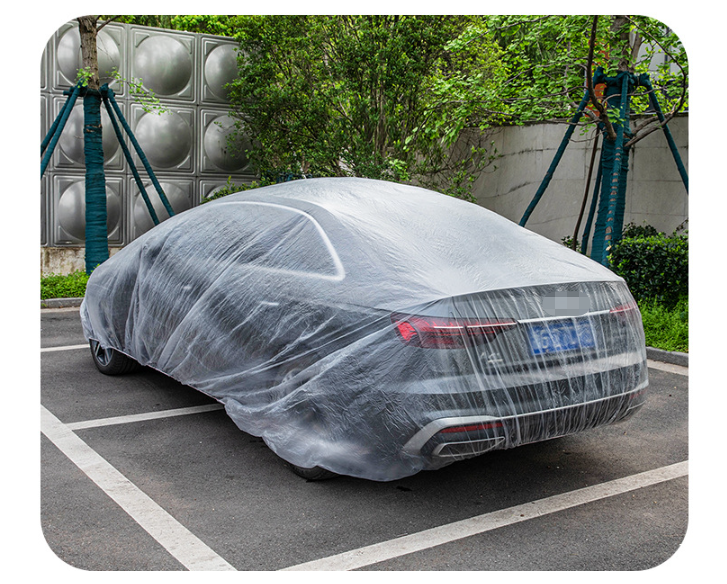 Universal Disposable Clear Plastic Car Cover - Thickening Waterproof Transparent Cover - Delicate Leather