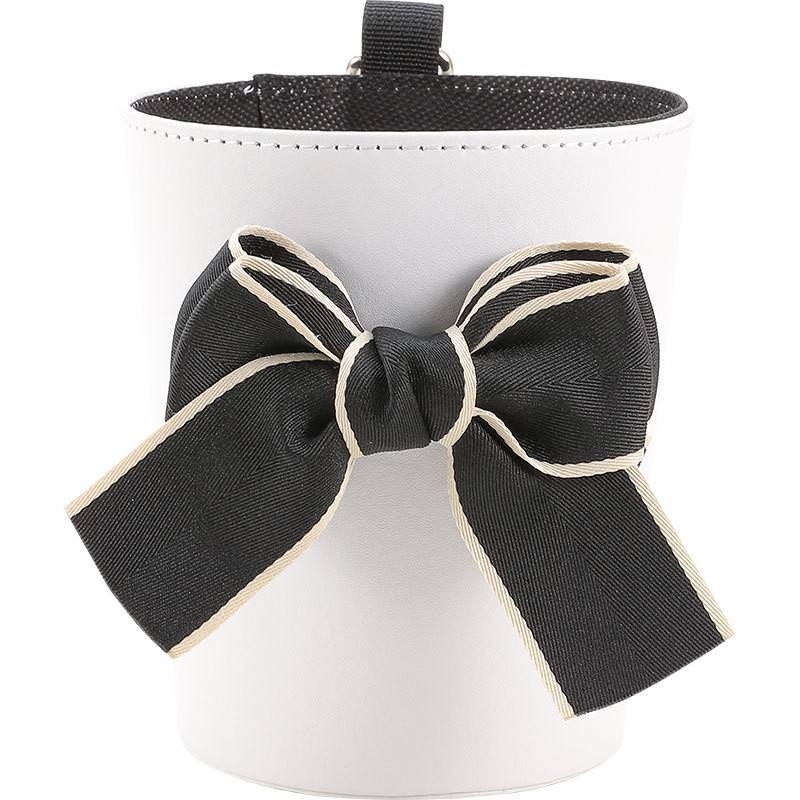 PU Leather Car Trash Can and Napkin Bag - Waterproof Auto Garbage Bag Hanging Car Trash Bin - Delicate Leather