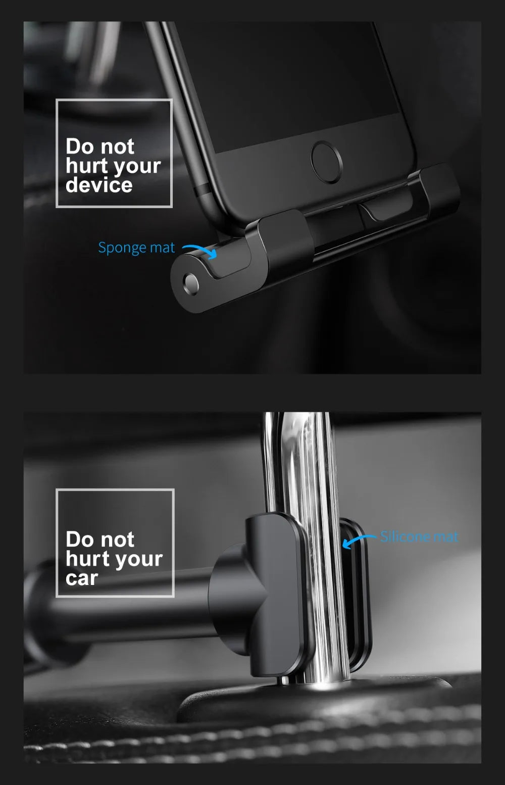 Car Back Seat Mount Tablet Car Holder - Delicate Leather