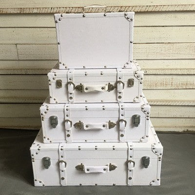 Classic Large Wooden Decorative Storage Trunk Set - 4 Pieces