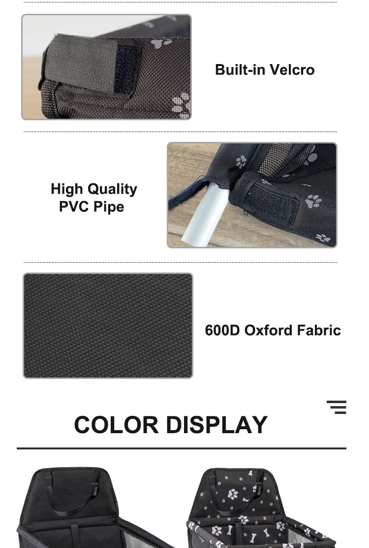 Dog Car Booster Seat - Safe Travel Artifact, Portable Pet Car Seat Cover for Dogs and Cats - Delicate Leather