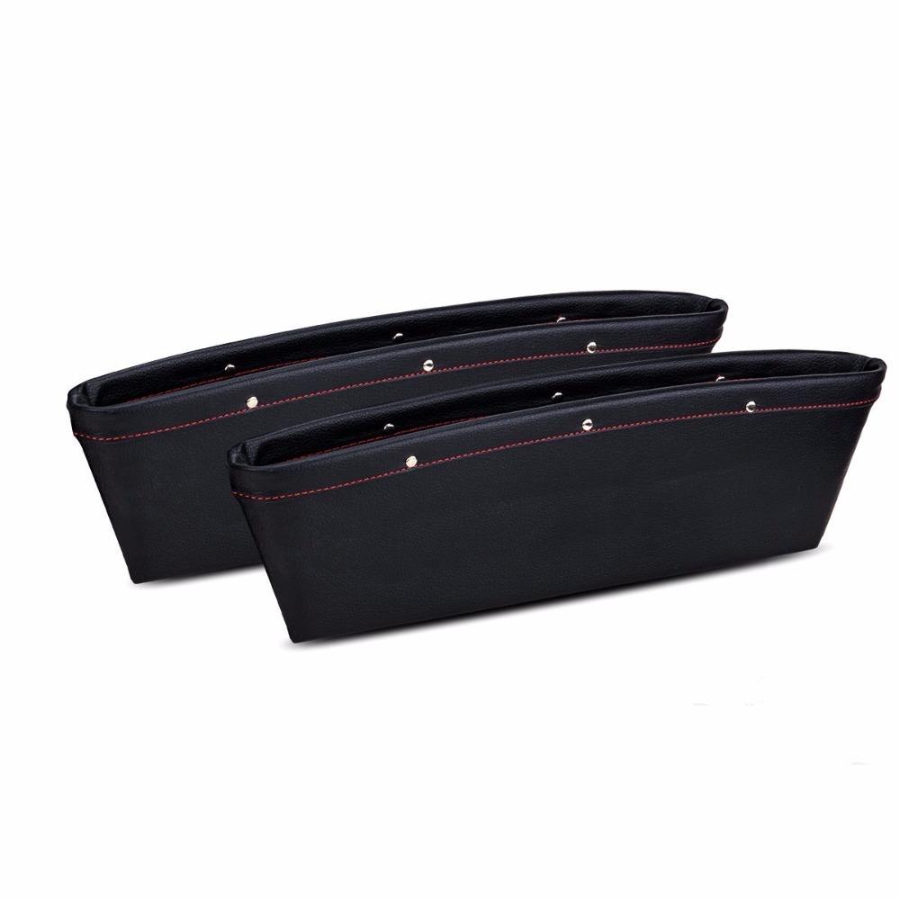 Car Seat Gap Filler Organizer, Custom For All Cars, Auto Car Back Seat Side Door Gap Filler Box Organizer - Durable PU Leather - Delicate Leather