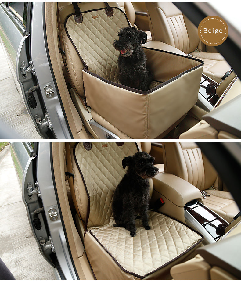 Pet Booster Seat - Premium Waterproof Pet Car Single Seat Carrier Cover - Delicate Leather