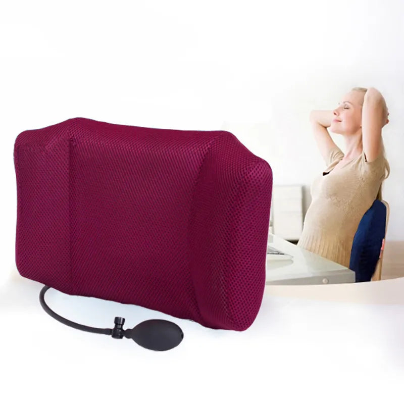 1Pcs BYEPAIN Portable Inflatable Lumbar Support Cushion/ Massage Pillow for Travel Office Car Camping to Wais Back Pain Relief