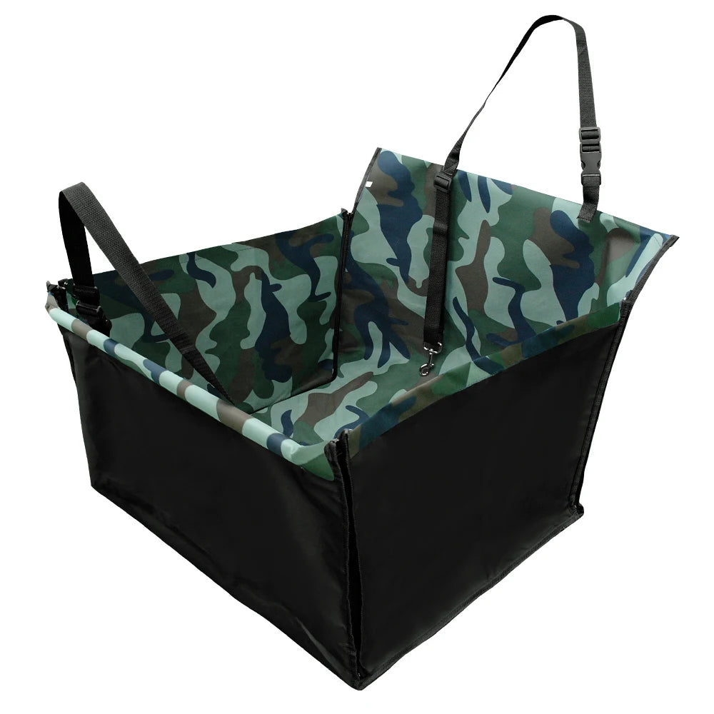 Dog Car Seat Cover Folding Hammock - Waterproof Pet Travel Carrier Bag for Cats and Dogs - Delicate Leather