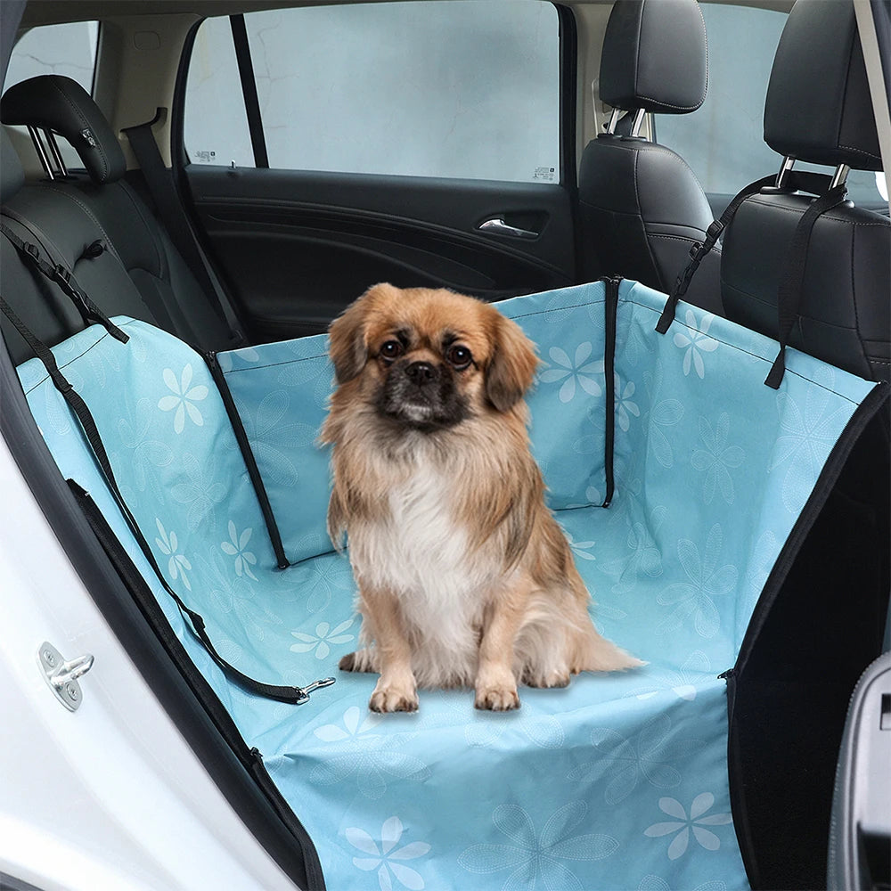 Dog Car Seat Cover Folding Hammock - Waterproof Pet Travel Carrier Bag for Cats and Dogs - Delicate Leather