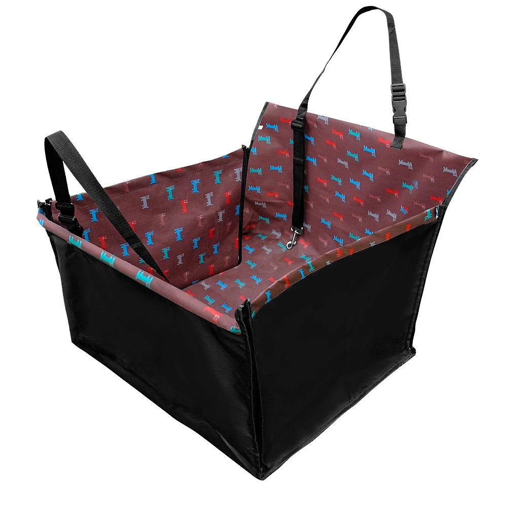 Dog Car Seat Cover Folding Hammock - Waterproof Pet Travel Carrier Bag for Cats and Dogs - Delicate Leather