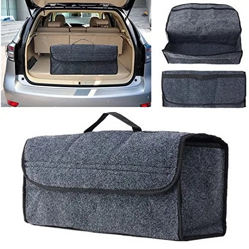 Car Trunk Organizer: Foldable Gadget Storage Bag for First Aid and Small Tools - Delicate Leather