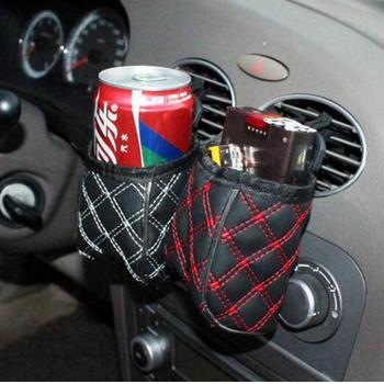 Car Grille Hanging Mini Storage Bag - PU Leather Organizer Pouch, Compact 10x6 cm, Universal Fit, Convenient Accessory for Coins, Keys, and Small Items, Available in White and Red - 2 Pack - Delicate Leather