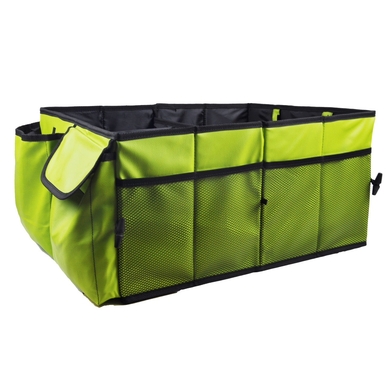 Car Boot Bag - Premium PU Leather Auto Storage Organizer, Foldable Trunk Organizer Box, Large Capacity 55x42x28 CM, Universal Fit for Cars, SUVs, Trucks, and More - Delicate Leather