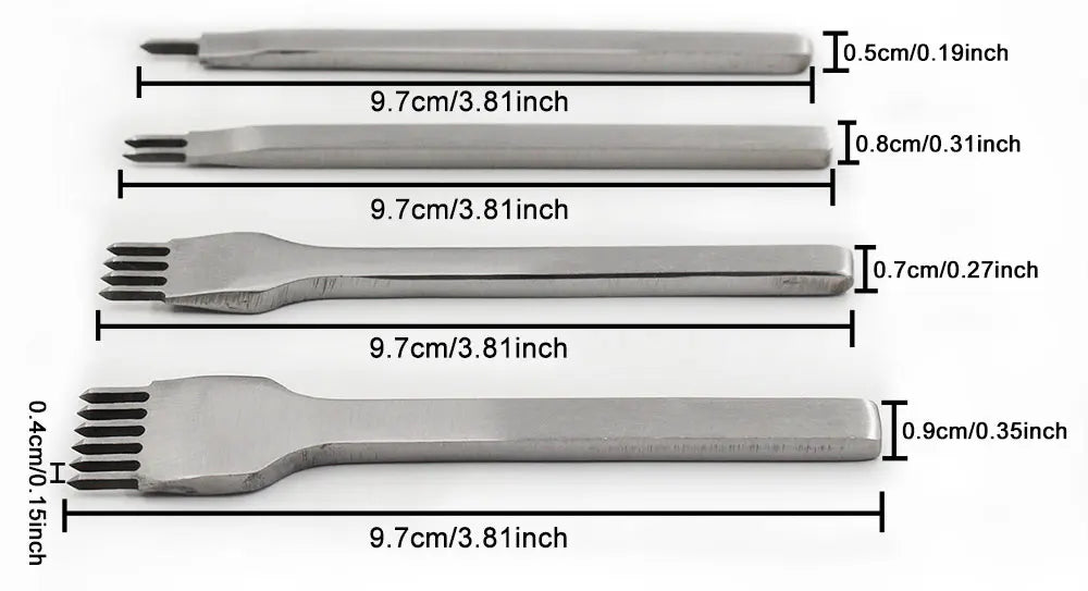 Spacing Punch Tool For Leather Hole Punches - Lacing Stitching Sewing DIY Leather Craft Tools - Delicate Leather