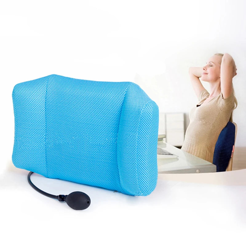 1Pcs BYEPAIN Portable Inflatable Lumbar Support Cushion/ Massage Pillow for Travel Office Car Camping to Wais Back Pain Relief
