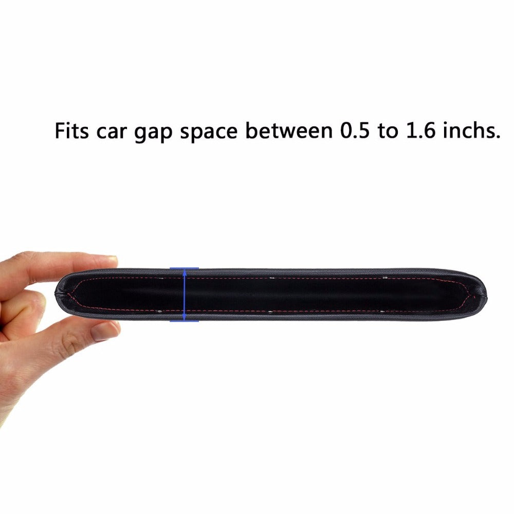 Car Seat Gap Filler Organizer, Custom For All Cars, Auto Car Back Seat Side Door Gap Filler Box Organizer - Durable PU Leather - Delicate Leather