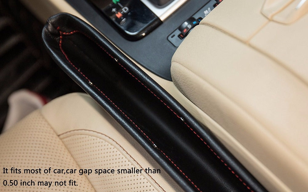 Car Seat Gap Filler Organizer, Custom For All Cars, Auto Car Back Seat Side Door Gap Filler Box Organizer - Durable PU Leather - Delicate Leather