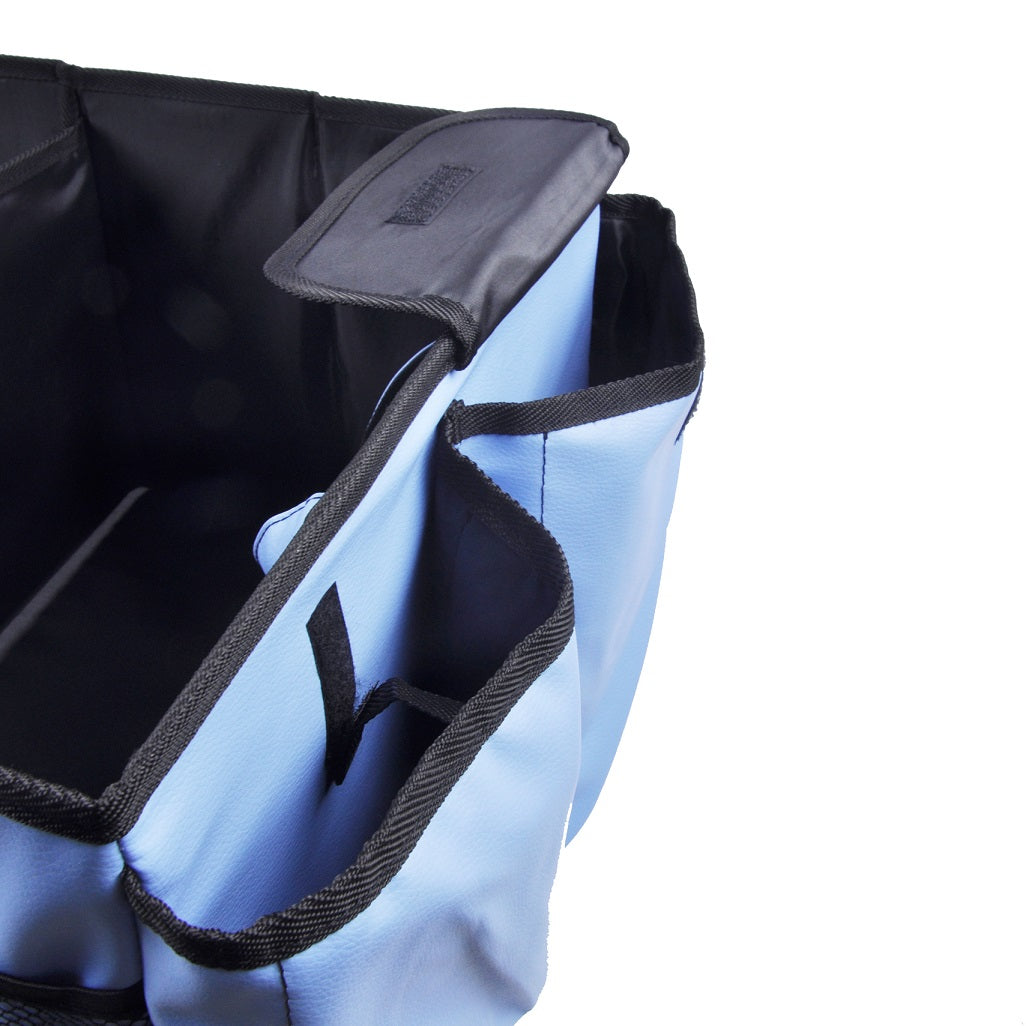 Car Boot Bag - Premium PU Leather Auto Storage Organizer, Foldable Trunk Organizer Box, Large Capacity 55x42x28 CM, Universal Fit for Cars, SUVs, Trucks, and More - Delicate Leather