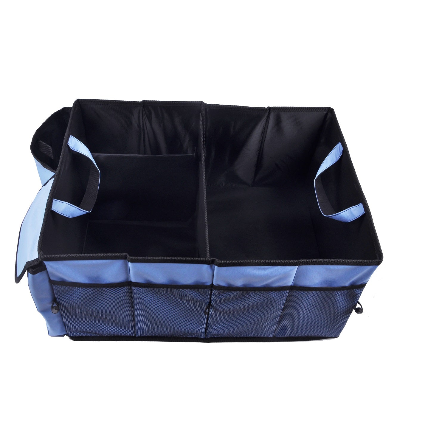 Car Boot Bag - Premium PU Leather Auto Storage Organizer, Foldable Trunk Organizer Box, Large Capacity 55x42x28 CM, Universal Fit for Cars, SUVs, Trucks, and More - Delicate Leather