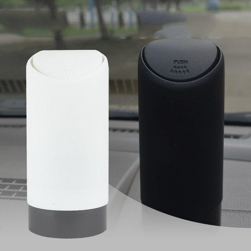 Premium Quality New Arrival Black Plastic Car Cup Holder Trash Can with Lid - Delicate Leather