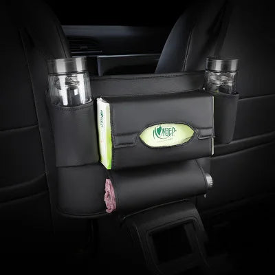 Leather Car Seat Handbag Holder - Large Capacity Storage Bag - Delicate Leather