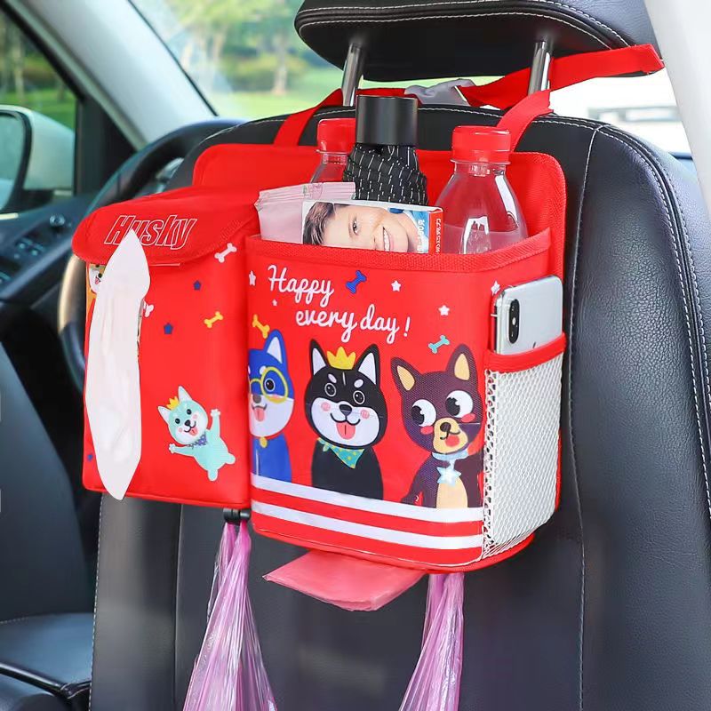 Foldable Cartoon Car Seat Back Ice Bag - Insulated Cooler Storage Hanging Bag with Cooler Bag, Custom Fit For Your Cars - Delicate Leather