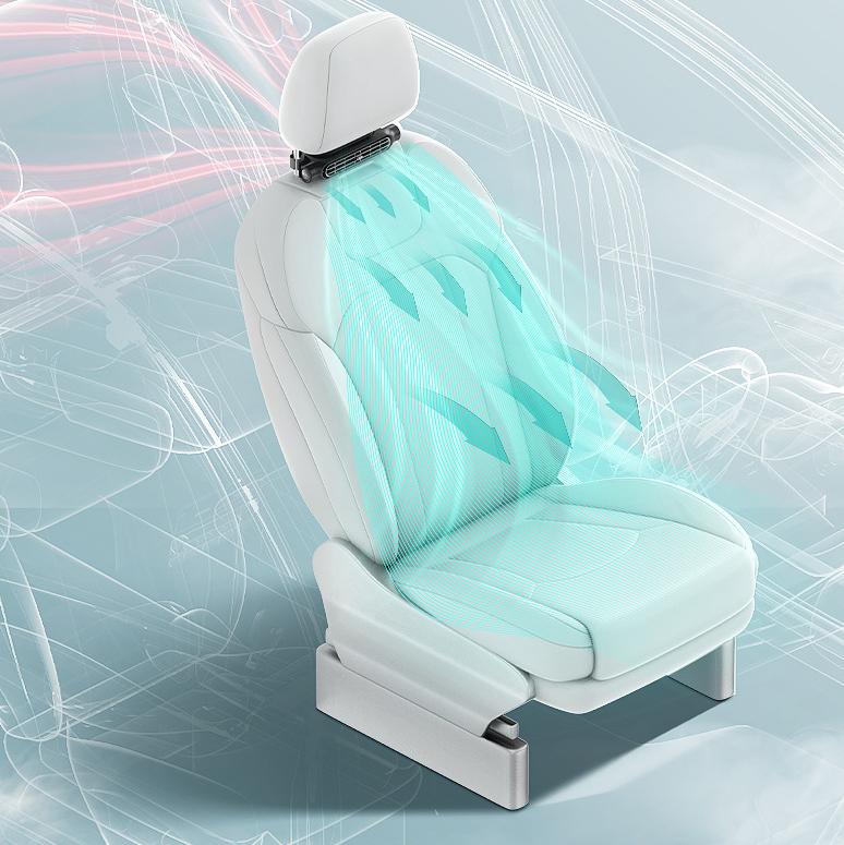 New Car Fan - Small Powerful Electric Fan for Rear Seats - Delicate Leather