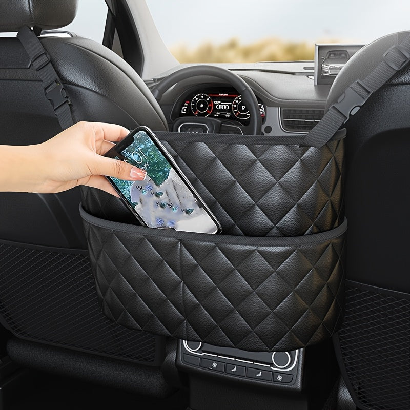 Multifunction Car Seat Back Storage Bag - Car Seats Back Pouch Pocket for Handbag - Delicate Leather