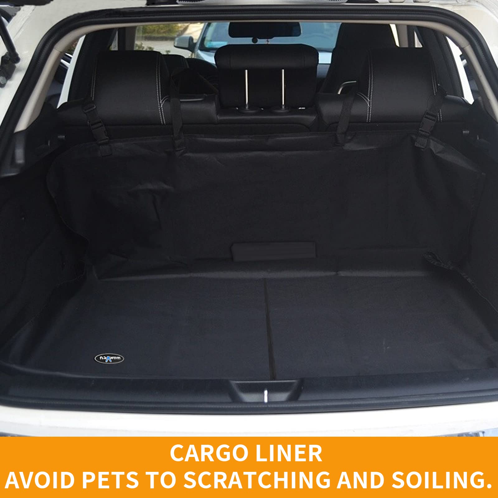 Pet Seat Cover - Waterproof, Anti-slip Back Seat Dog Hammock, Pet Protector for Car Rear Seat with Pockets - Delicate Leather