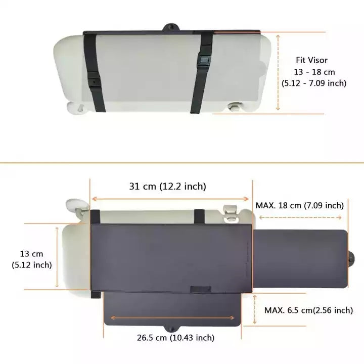 Retractable Universal Car Sun Visor Extender, Multifunctional Sunshade and UV Protector, Anti-Glare Goggles, High-Temperature Resistant, Durable PU+PC Material - Delicate Leather