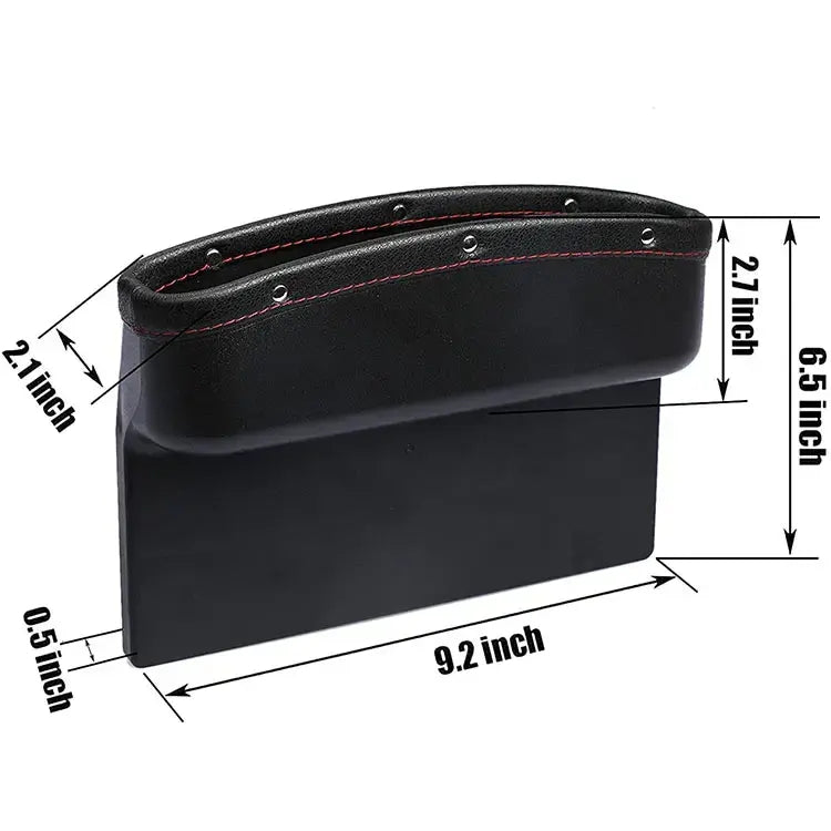 Car Seat Gap Filler Organizer, Custom For All Cars, Universal PU Leather Leak-Proof Storage Box - Car Organizer Seat Crevice Side Gap Filler - Delicate Leather