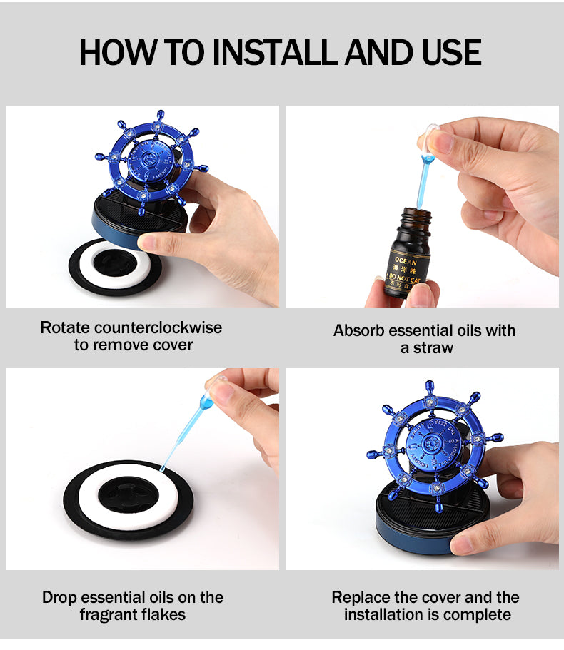 Auto Lüfterfrischer Solar Perfume Organic Odor Car Air Freshener - Delicate Leather