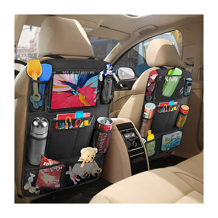 Newly Designed Washable Car Kick Mats - Two Pack Car Backseat Storage Bags, Custom Fit For Your Cars - Delicate Leather