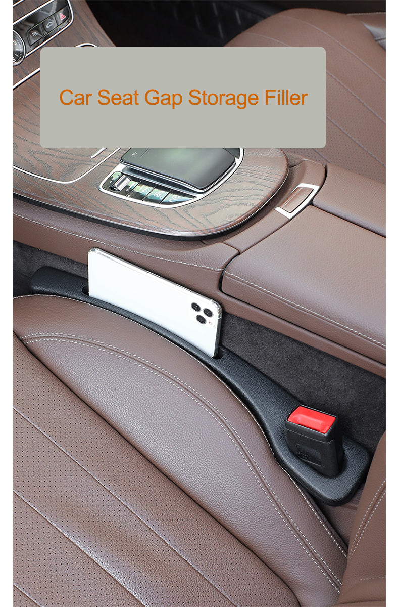 Pack of 2 Universal Car Seat Gap Filler Pads - Leak-Proof Organizer Strips for SUVs to Prevent Items from Falling, Custom For All Cars - Delicate Leather