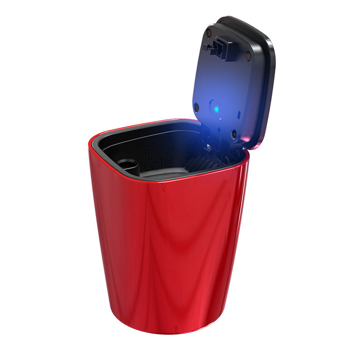 New Design Portable Smart Creative Aluminum Diamond Car Bling Cup Holder with LED Light Smoking Ashtray with Lighter - Delicate Leather