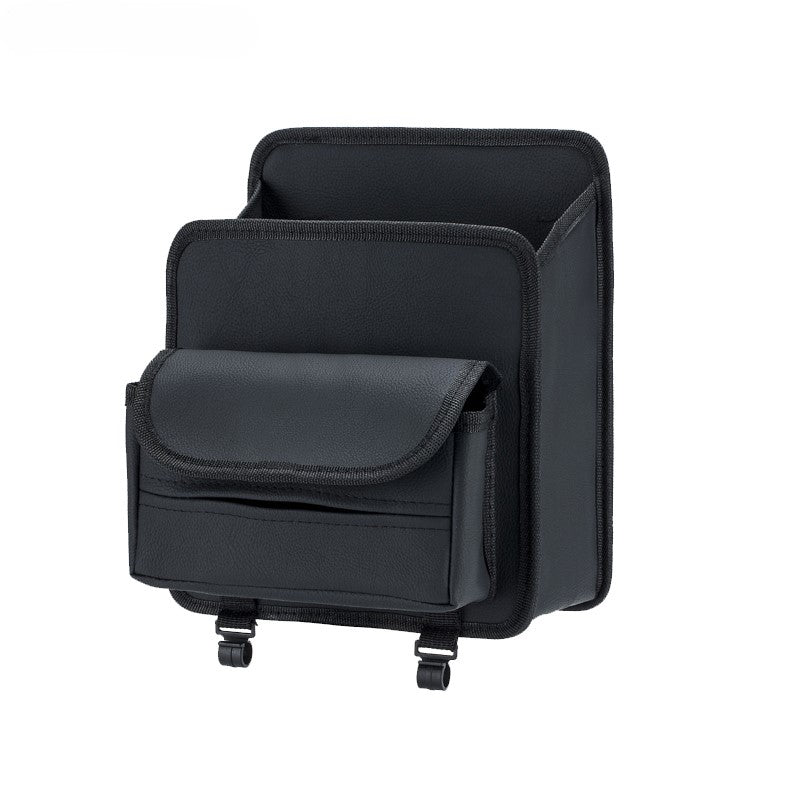 Large Capacity Foldable Hanging Backseat Car Organizer - Back Seat Storage Box and Container with Hook, Custom Fit For Your Cars, Car Accessories - Delicate Leather