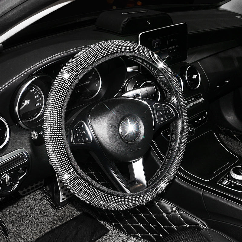 Hot Selling Luxury Colorful Bling Crystal Velvet Car Steering Wheel Cover - Universal Fit