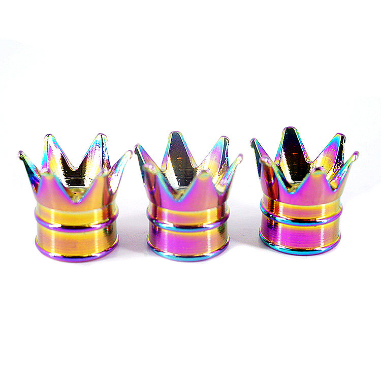 Universal Crown Style Car Tire Air Valve Stem Caps - Auto Wheel Stem Air Valve Dust Covers - Motorcycle Car Accessories - Delicate Leather