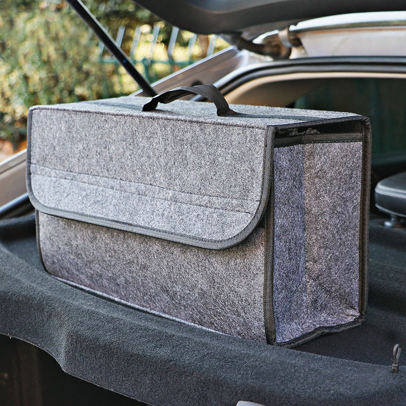 Car Trunk Felt Bag - Multi-Size Foldable Car Storage Bag and Glove Box Sundries Organizer - Delicate Leather