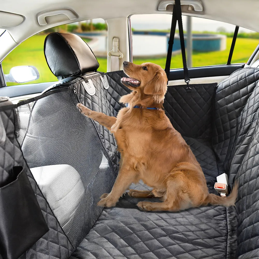 Dog Car Seat Cover Waterproof Pet Travel Dog Carrier Hammock Car Rear Back Seat Protector Mat Safety Carrier For Dogs - Delicate Leather