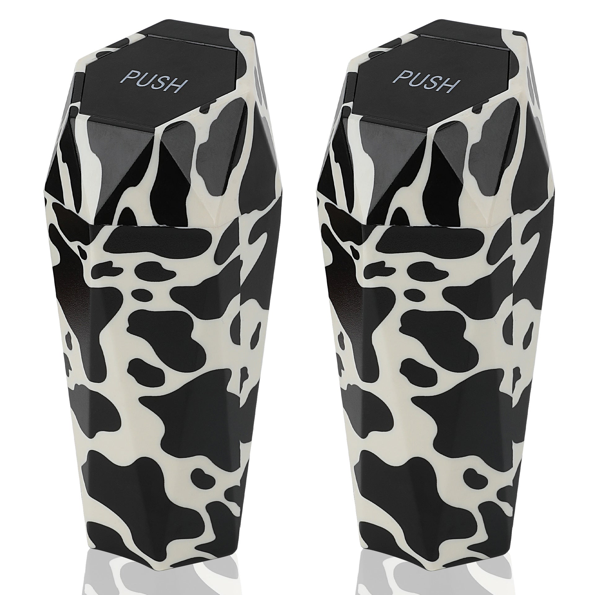 Custom Logo Plastic Bin Trash Containers for Cars - 2 Pack - Delicate Leather