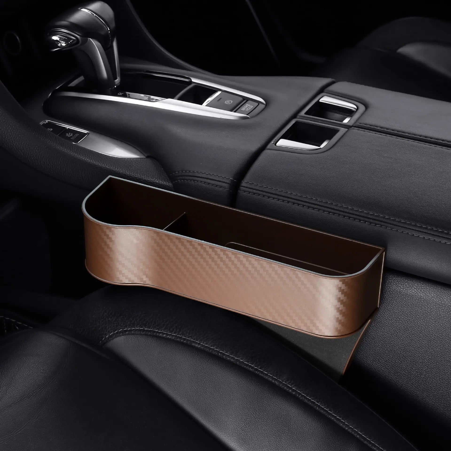 Car Seat Gap Filler Organizer, Custom For All Cars, Seat Center Control Slot Storage Bag with Cup Holder - Car Slot Storage Box Organizer & Interior Accessories - Delicate Leather