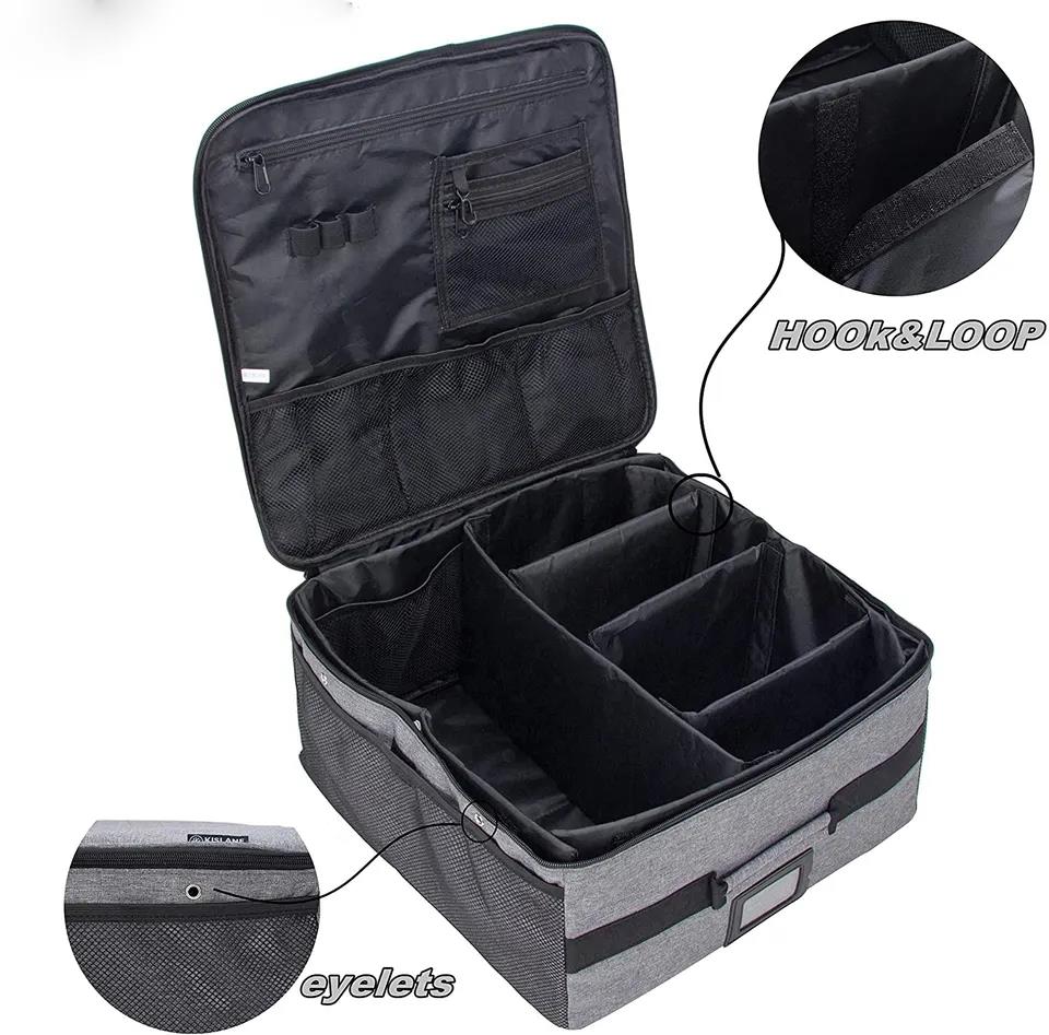 Collapsible Leather Cargo Storage Box - Car Back Seat Golf Trunk Organizer - Delicate Leather