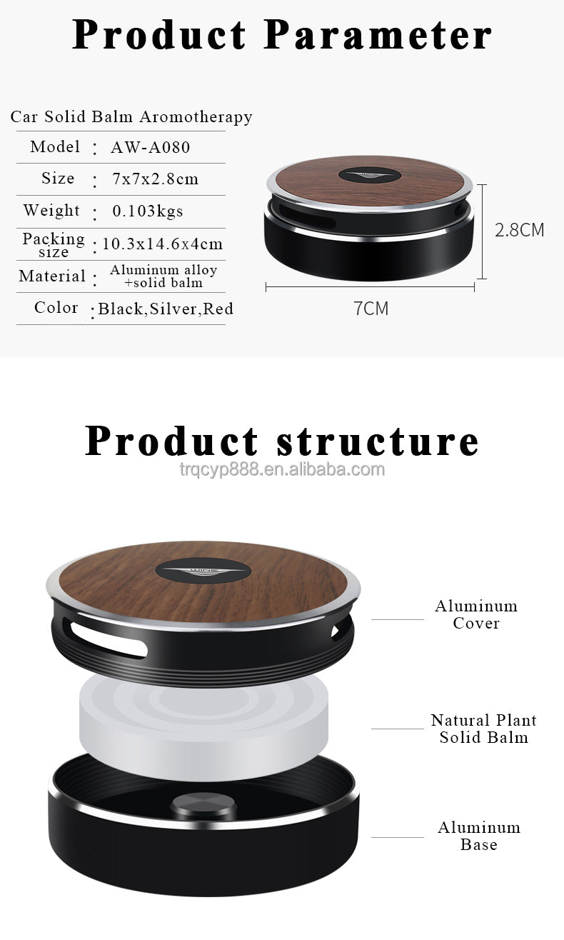 Car Aromatherapy Decoration - Vehicle Essential Oil Solid Balm Perfume Portable Air Freshener Diffuser - Delicate Leather