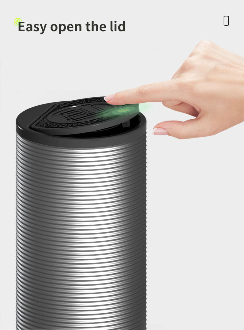 Car Storage Box - Portable Drive Bin Wastebasket Multi-function Car Garbage Bin, Car Accessories - Delicate Leather