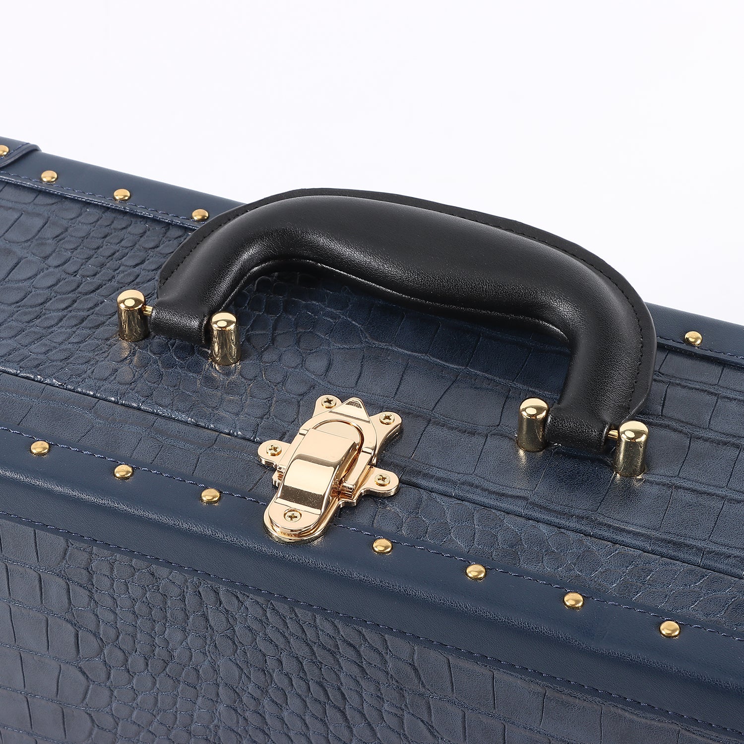 13-Inch Classic Vintage Style Mini Luggage Travel Suitcase - Crocodile Grain PU Leather Trunk